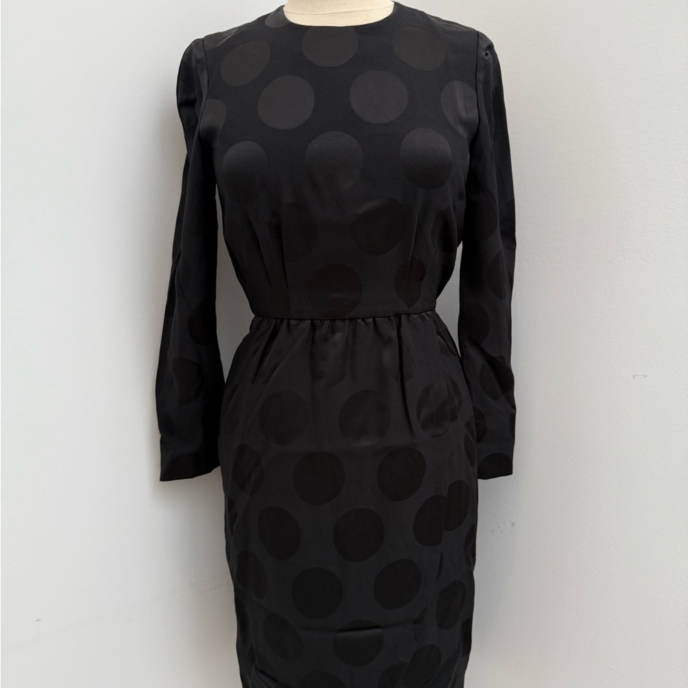 Elegant Black Vintage Polka Dot Dress